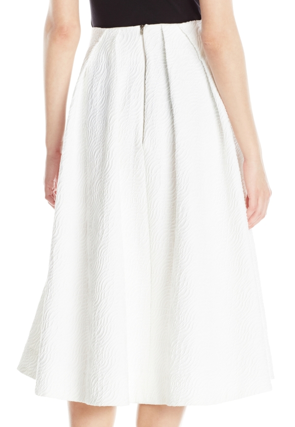 Vincetta White Embossed Circle Skirt Vincetta White Embossed Circle Skirt