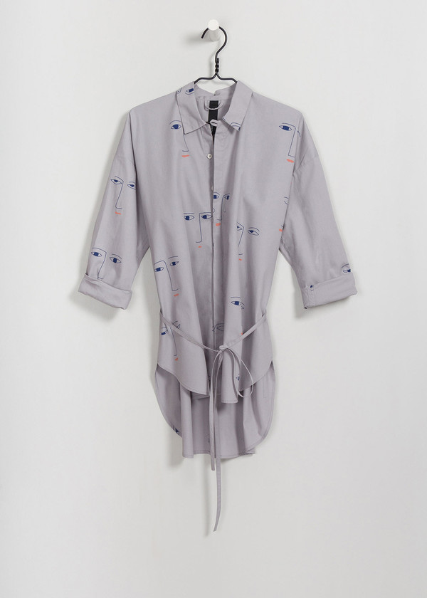 KOWTOW Cast Shirt Faces in Faces on Gray KOWTOW Cast Shirt Faces in Faces on Gray