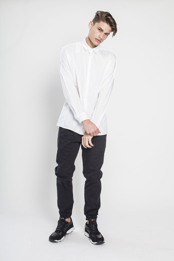 Men's Kenneth Ning Dolman Sleeve Pintuck Shirt Men's Kenneth Ning Dolman Sleeve Pintuck Shirt