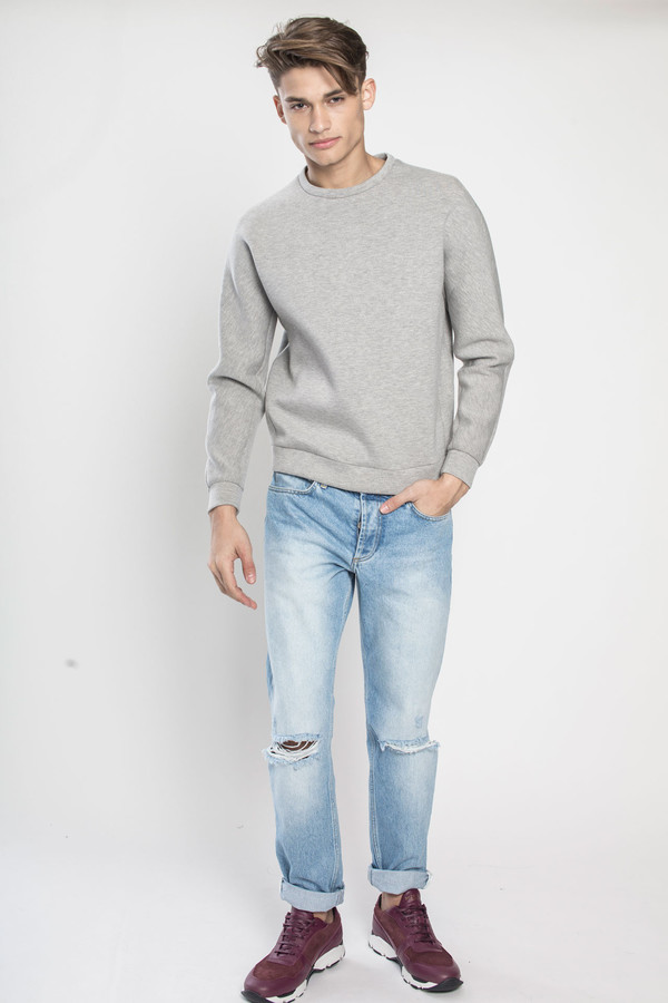Men's Kenneth Ning Dolman Sleeve Sponge Pullover in Grey Men's Kenneth Ning Dolman Sleeve Sponge Pullover in Grey