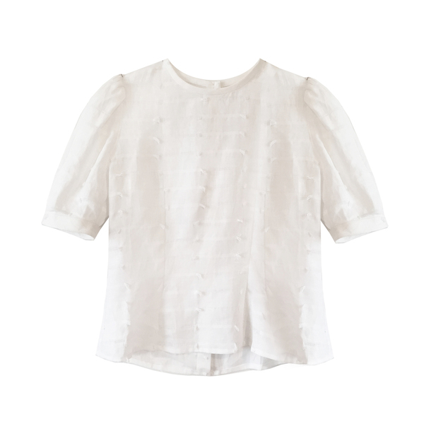 Nikki Chasin Delilah Puff Sleeve Top - Linen Eyelash Nikki Chasin Delilah Puff Sleeve Top - Linen Eyelash