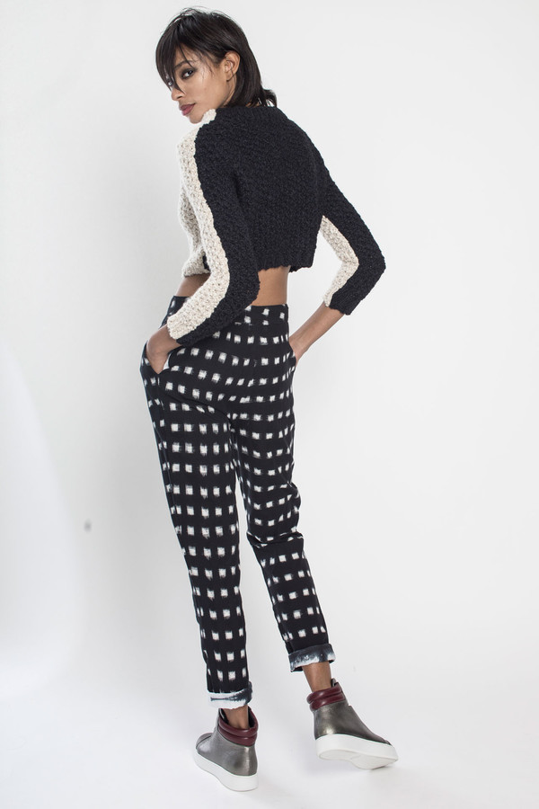 R/H Gaga Knit Sweater in Cream/Black R/H Gaga Knit Sweater in Cream/Black