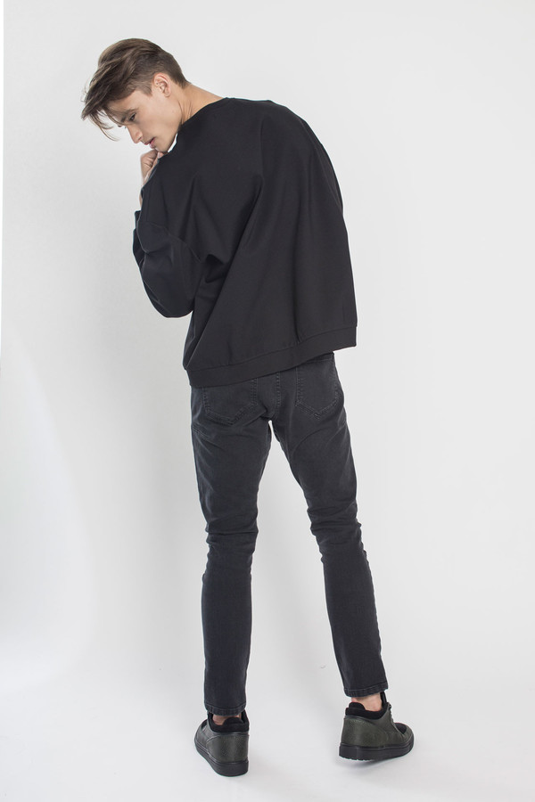 Men's Kenneth Ning Oversized Plastisol Print Sweatshirt in Black Men's Kenneth Ning Oversized Plastisol Print Sweatshirt in Black