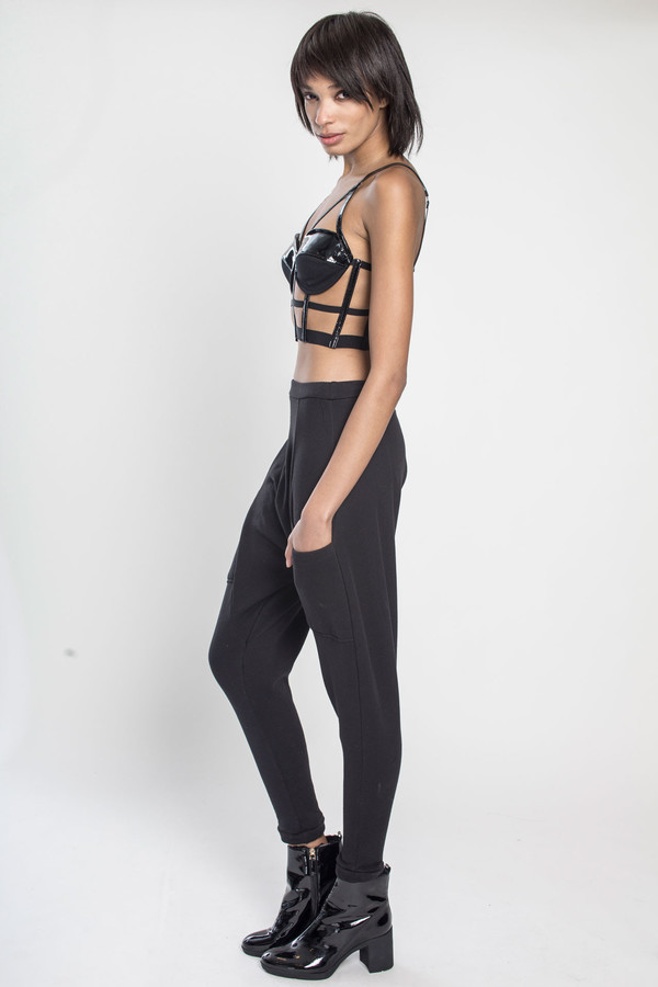 CHROMAT Patent Harness Bustier in Black Patent Leather CHROMAT Patent Harness Bustier in Black Patent Leather