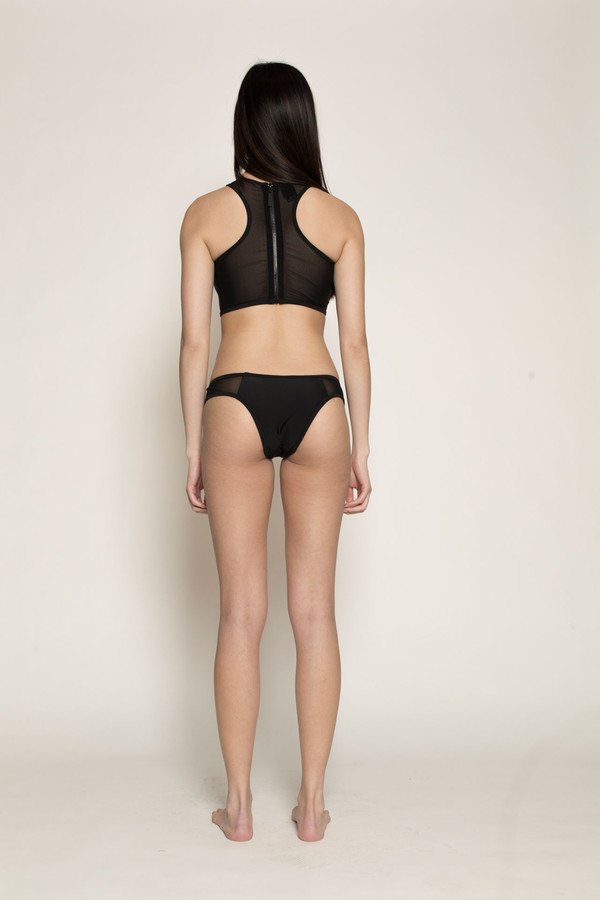 Chromat Racer Top in Black/Aqua Chromat Racer Top in Black/Aqua