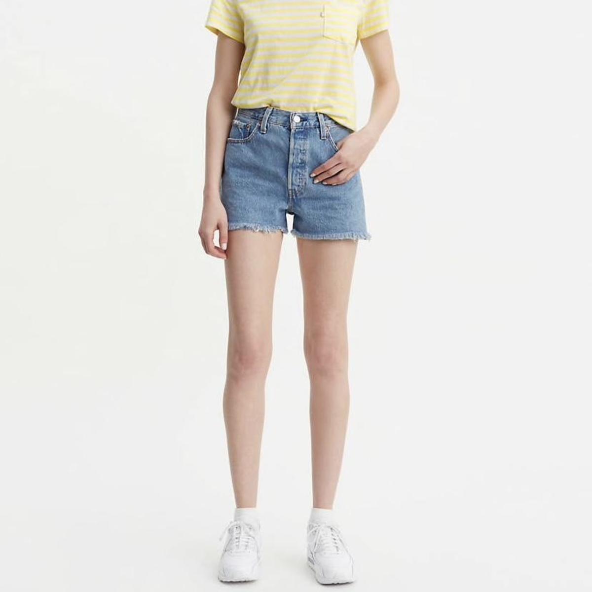 levi's 501 high rise shorts flat broke