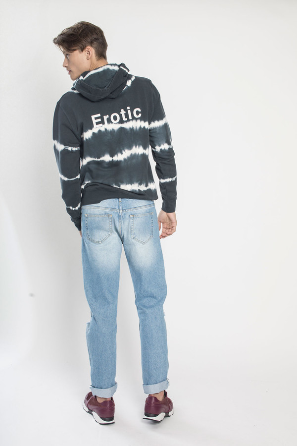 Men's SOULLAND Steinsland Hooded Sweat in Navy Tie Dye Men's SOULLAND Steinsland Hooded Sweat in Navy Tie Dye