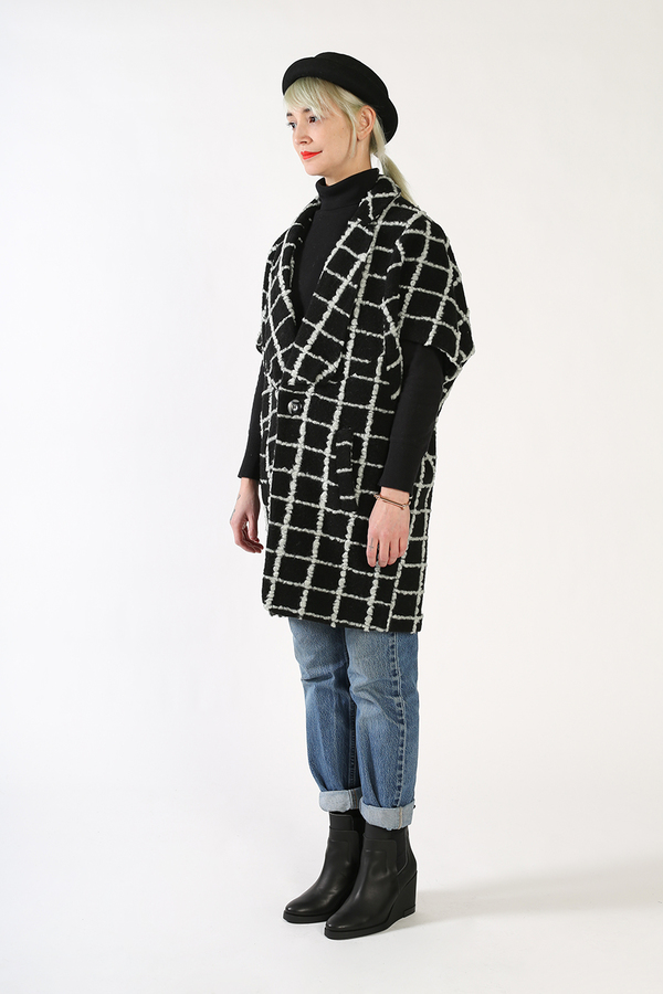Kurt Lyle JASPER Single Button Dolman Fold Jacket - GRID Kurt Lyle JASPER Single Button Dolman Fold Jacket - GRID
