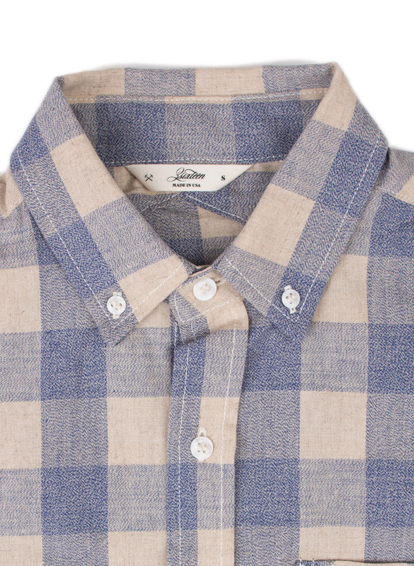 Men's 3Sixteen SS Workshirt Blue Mock Twist Men's 3Sixteen SS Workshirt Blue Mock Twist