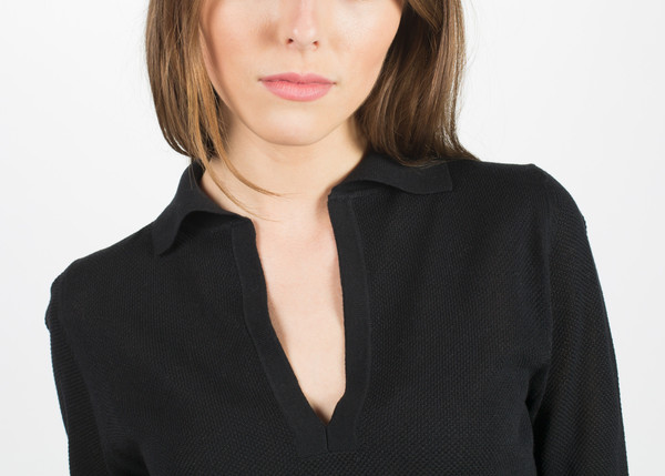 Margaret Howell Open Collar Pique Jumper Margaret Howell Open Collar Pique Jumper