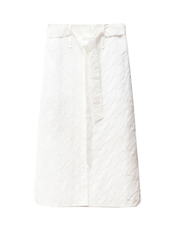 Thakoon Womens Long Embossed Skirt - White Thakoon Womens Long Embossed Skirt - White