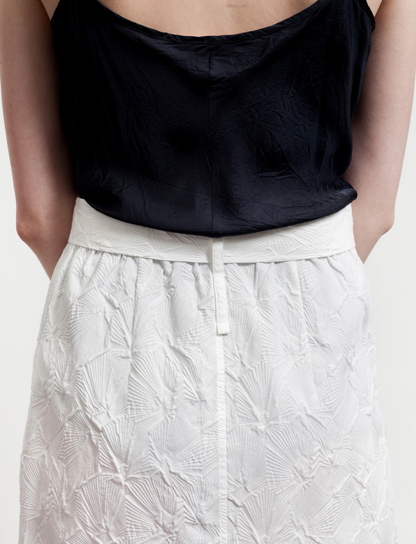 Thakoon Womens Long Embossed Skirt - White Thakoon Womens Long Embossed Skirt - White