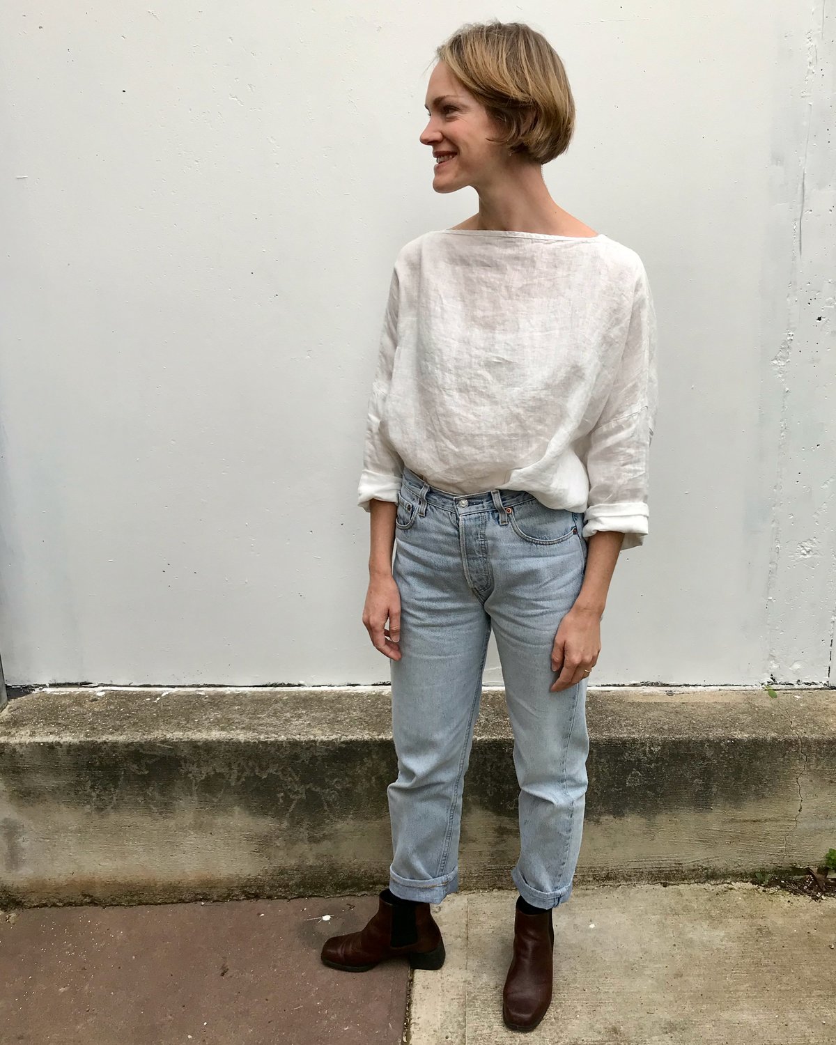 Metta Melbourne Sailor Boxy Linen Top 