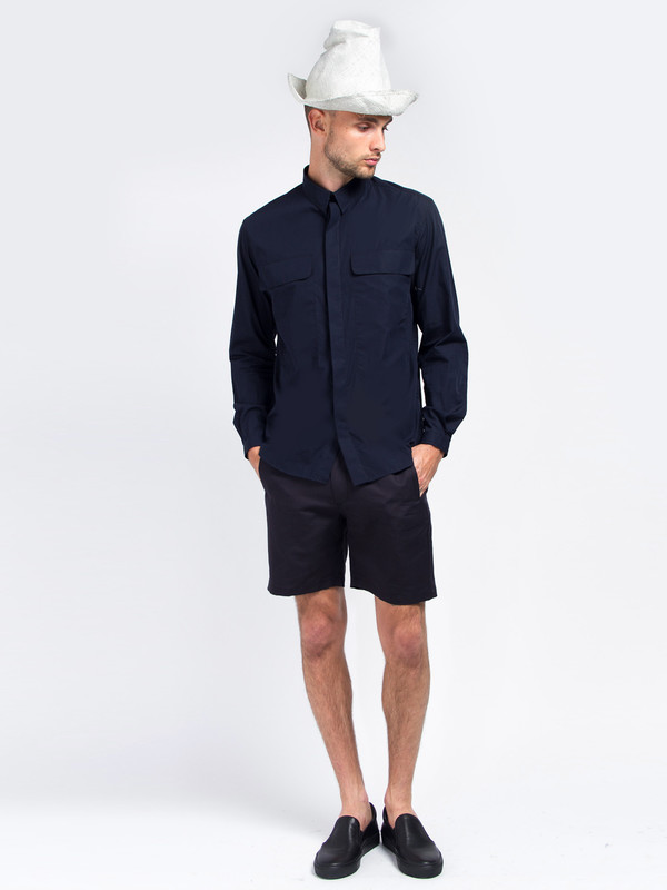 Carlos Campos Uniform Woven Shirt Navy Carlos Campos Uniform Woven Shirt Navy
