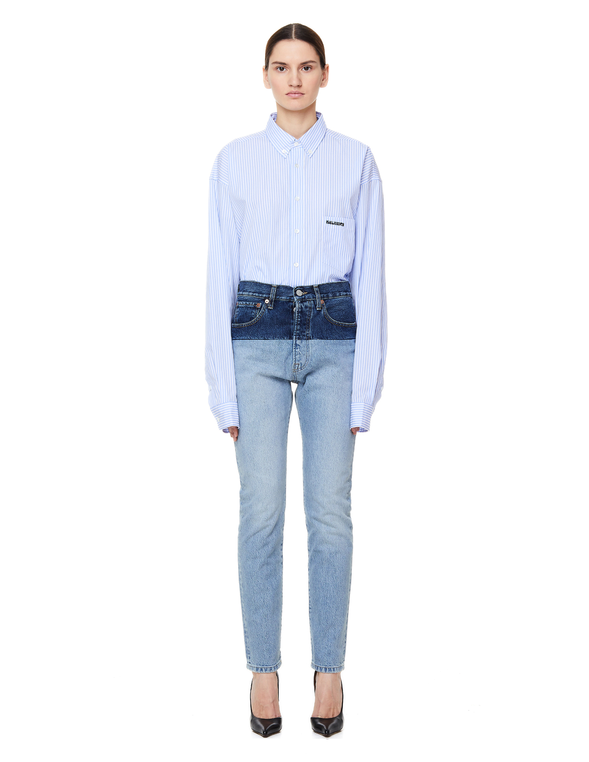 Vetements Split Cut-Up Jeans - Blue 