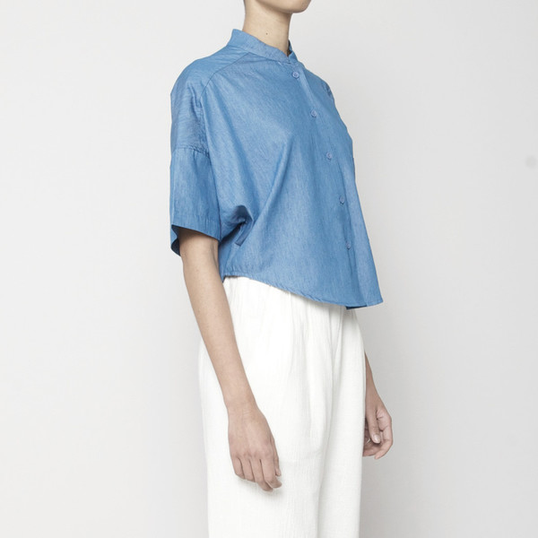 7115 by Szeki Pocket Cropped Shirt- Indigo SS16 7115 by Szeki Pocket Cropped Shirt- Indigo SS16