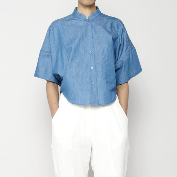 7115 by Szeki Pocket Cropped Shirt- Indigo SS16 7115 by Szeki Pocket Cropped Shirt- Indigo SS16
