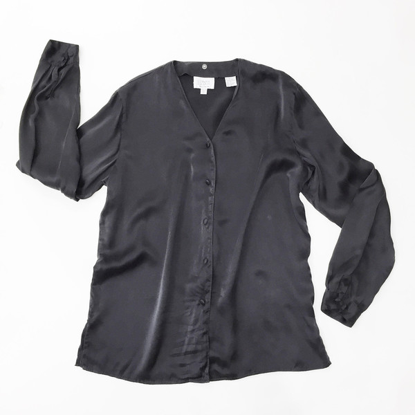 Johan Vintage Black Silk Shirt Johan Vintage Black Silk Shirt