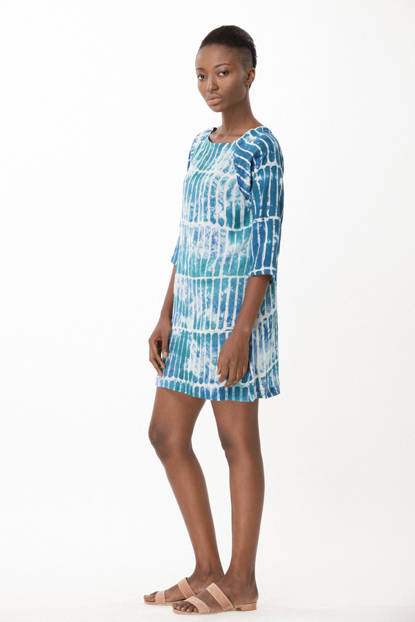 Osei-Duro Linter Dress in Marine Chalk Osei-Duro Linter Dress in Marine Chalk