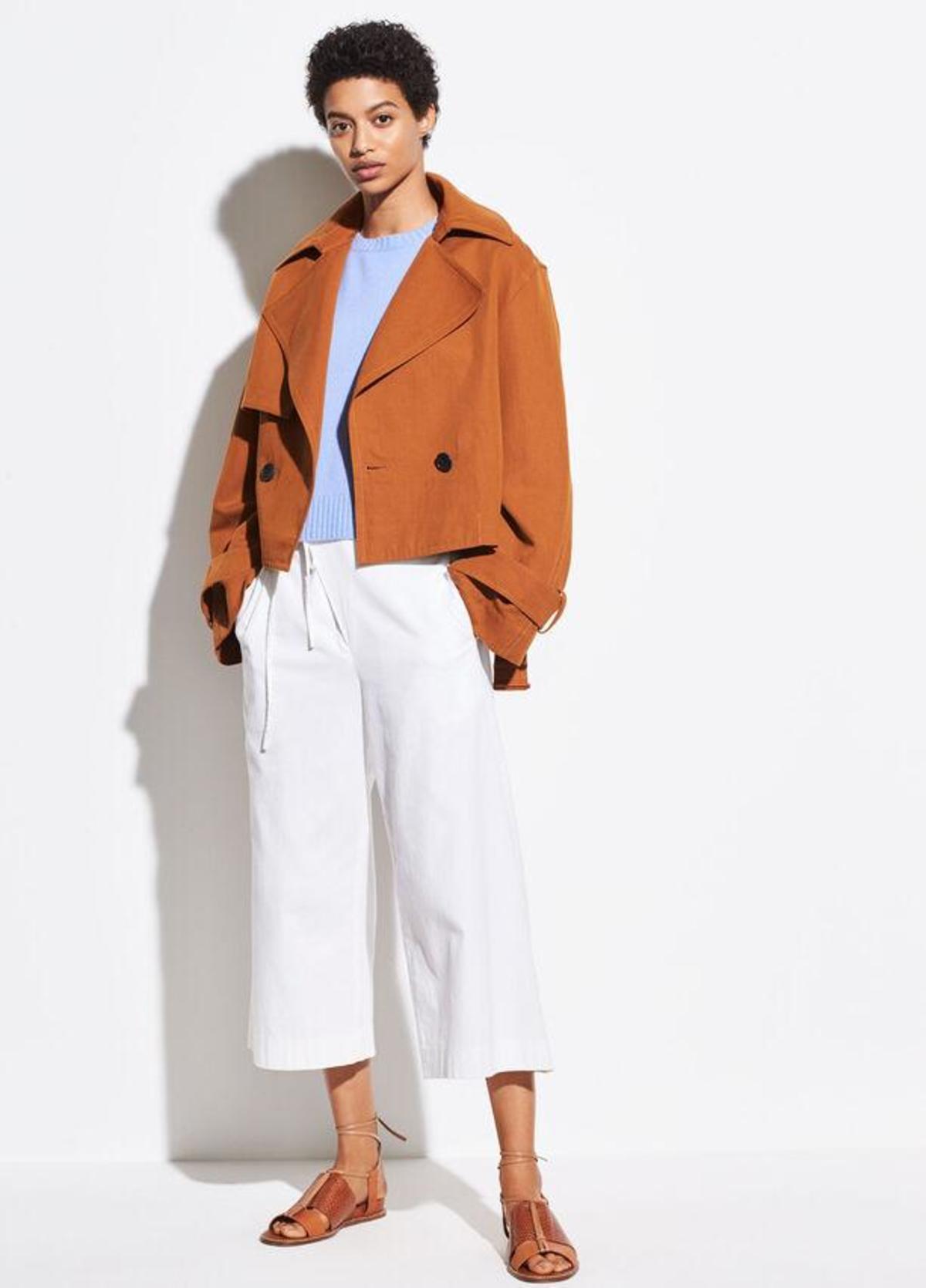 vince cropped lapel jacket