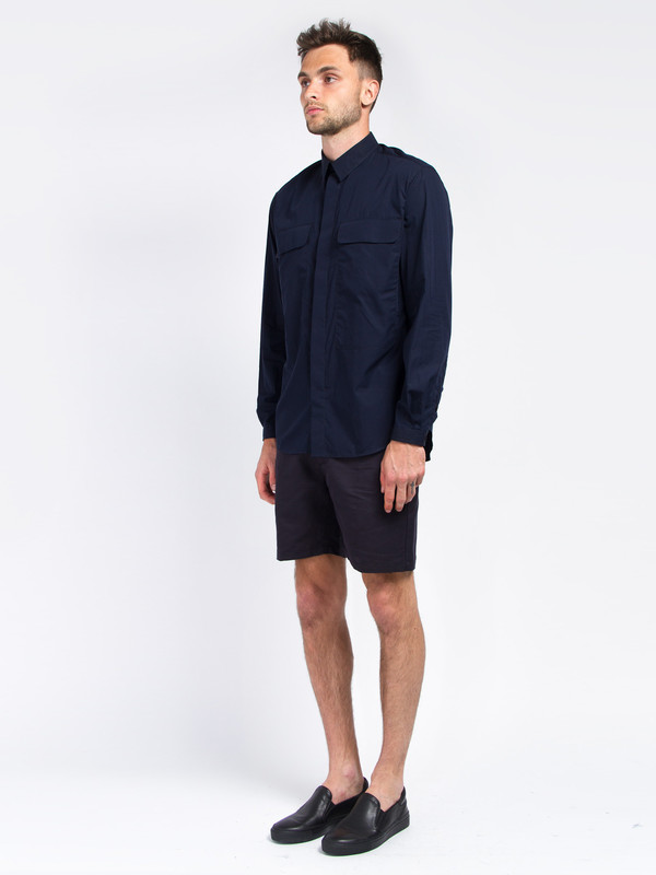 Men's Carlos Campos Uniform Woven Shirt Navy Men's Carlos Campos Uniform Woven Shirt Navy