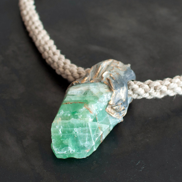 Adina Mills Green Calcite Pendant Necklace Adina Mills Green Calcite Pendant Necklace