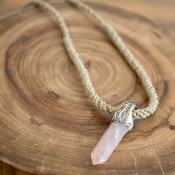 Adina Mills Pink Quartz Necklace Adina Mills Pink Quartz Necklace