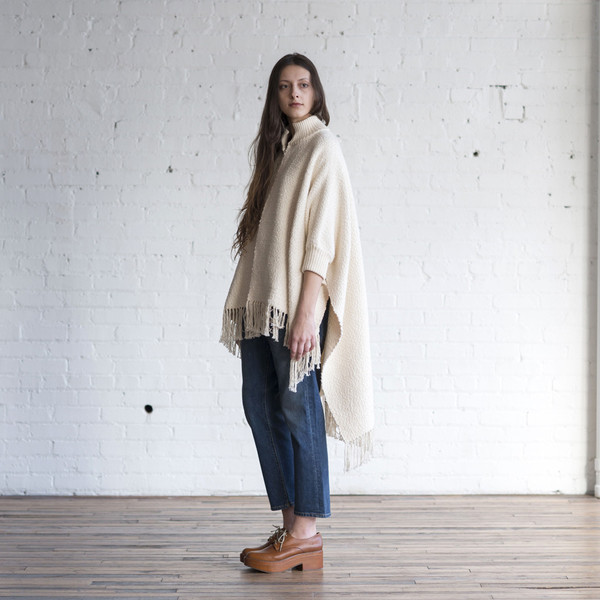 Apiece Apart Heavy Weight Cotton Fringe Poncho Apiece Apart Heavy Weight Cotton Fringe Poncho