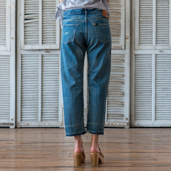 Chimala Selvedge Denim Ankle Cut Light Repair Chimala Selvedge Denim Ankle Cut Light Repair