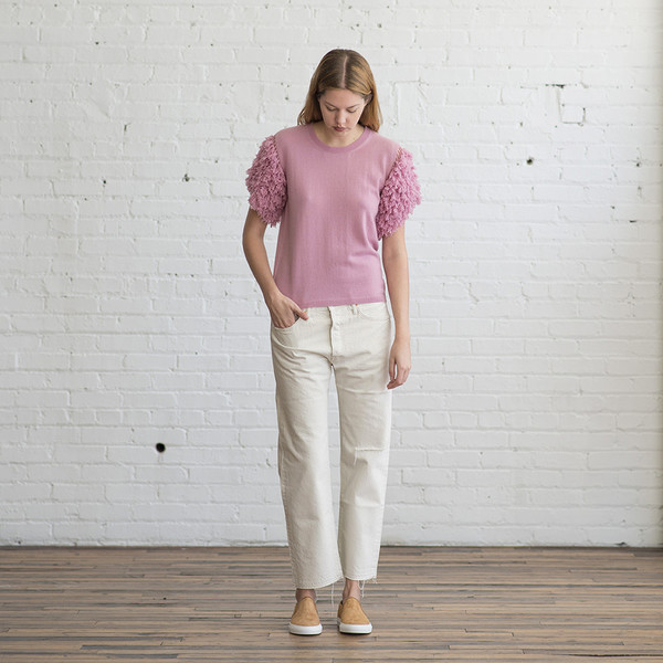Chimala Used Ankle Cut Jeans Ivory - SOLD OUT Chimala Used Ankle Cut Jeans Ivory - SOLD OUT