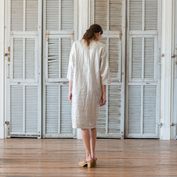 Horses Atelier Long Metallic Silver Cape Dress - SOLD OUT Horses Atelier Long Metallic Silver Cape Dress - SOLD OUT