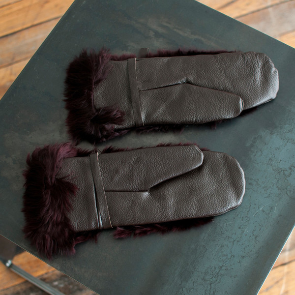 Rachel Comey Fur Mittens Wine Rachel Comey Fur Mittens Wine