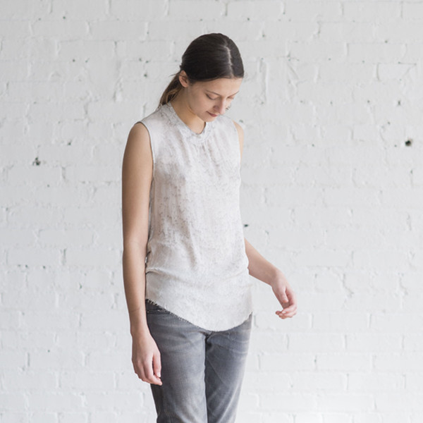 Raquel Allegra Silk and Jersey Rainwash Muscle Tee Raquel Allegra Silk and Jersey Rainwash Muscle Tee