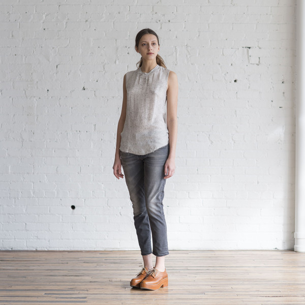 Raquel Allegra Silk and Jersey Rainwash Muscle Tee Raquel Allegra Silk and Jersey Rainwash Muscle Tee