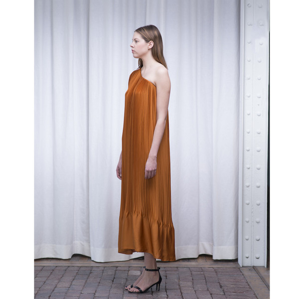 Tome Satin Pleated One Shoulder Dress - SOLD OUT Tome Satin Pleated One Shoulder Dress - SOLD OUT