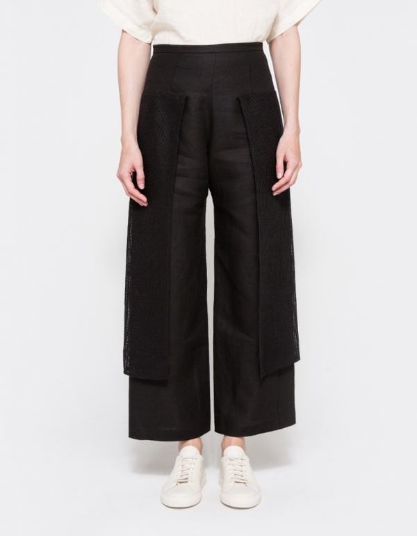 Collina Strada Linen Gauley Pant- Black Linen Collina Strada Linen Gauley Pant- Black Linen