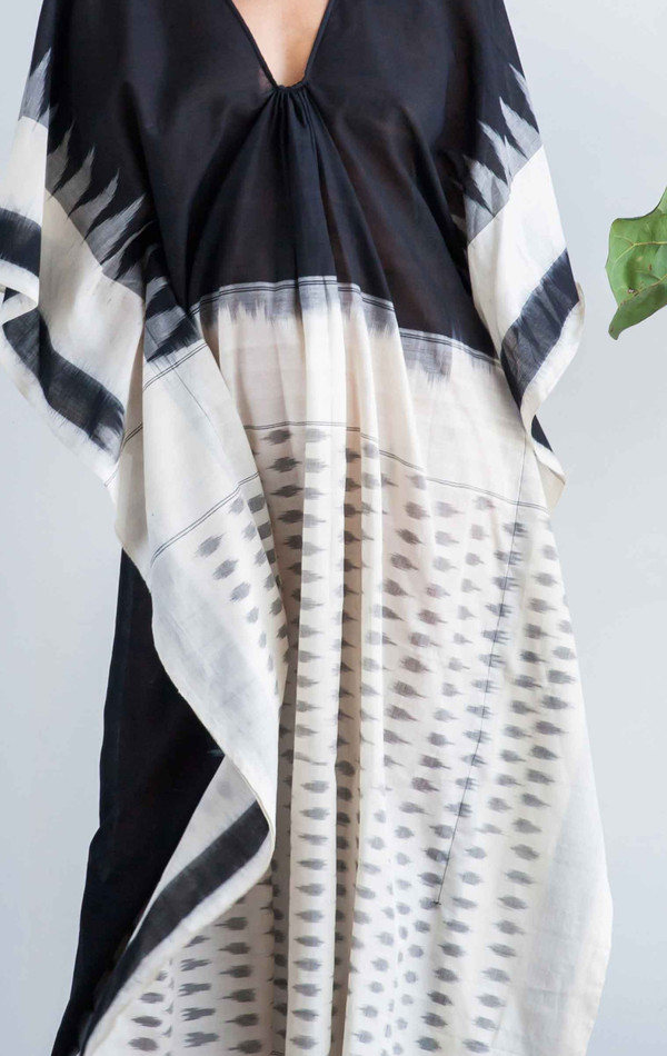 Two New York Ikat caftan with black front Two New York Ikat caftan with black front