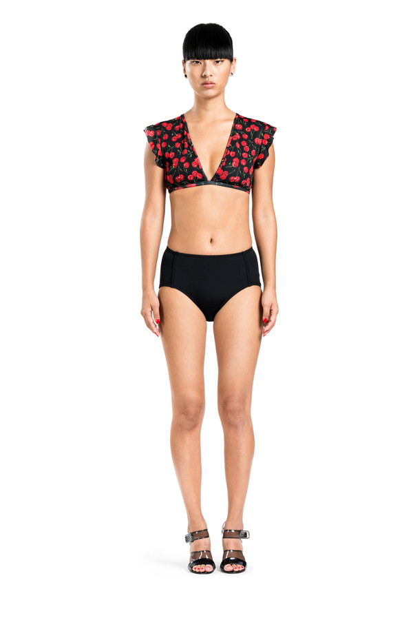 BETH RICHARDS Sophia Top - Black Cherry V FRONT TOP WITH RUFFLE DETAIL ON SHOULDER BETH RICHARDS Sophia Top - Black Cherry V FRONT TOP WITH RUFFLE DETAIL ON SHOULDER
