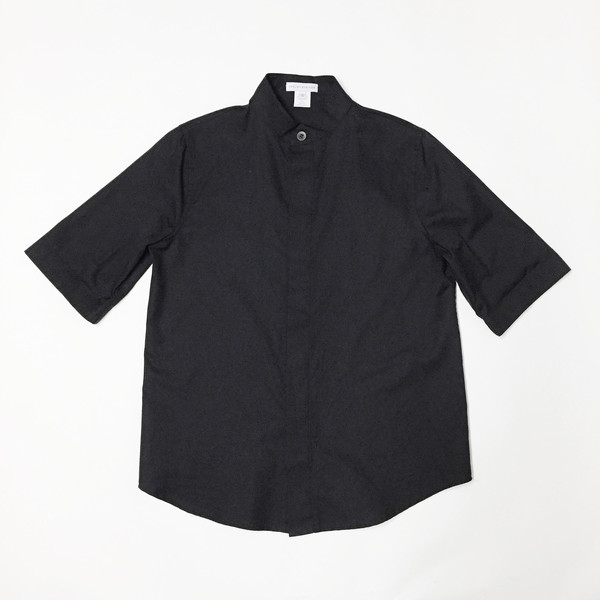 Shelby Steiner Black Mandarin Collar Shirt Shelby Steiner Black Mandarin Collar Shirt