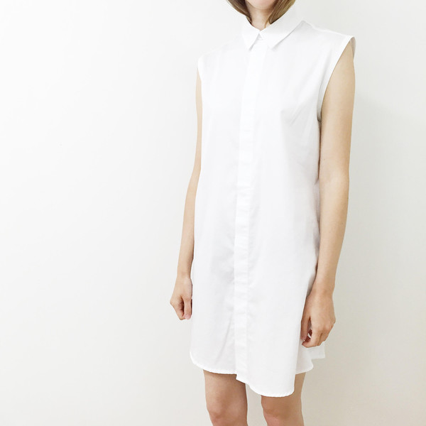 Shelby Steiner Sleeveless Button Down Shirt Dress Shelby Steiner Sleeveless Button Down Shirt Dress