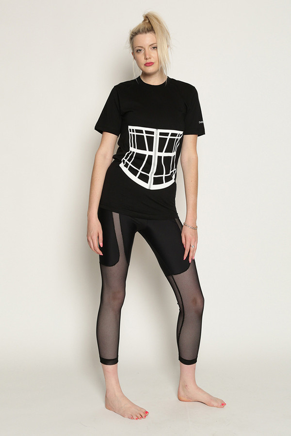 Chromat Shoji Corset Cage T-Shirt in Black/White Chromat Shoji Corset Cage T-Shirt in Black/White