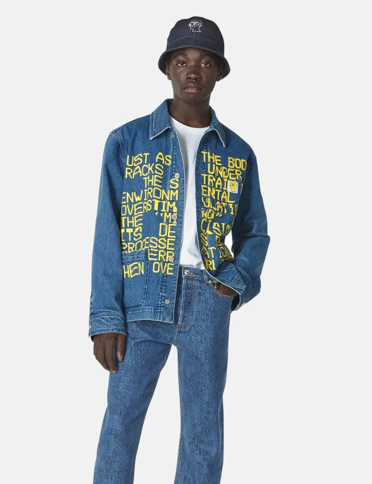 A.P.C. x Brain Dead Bob Hat - Indigo Delave Blue | Garmentory A.P.C. x Brain Dead Bob Hat - Indigo Delave Blue | Garmentory