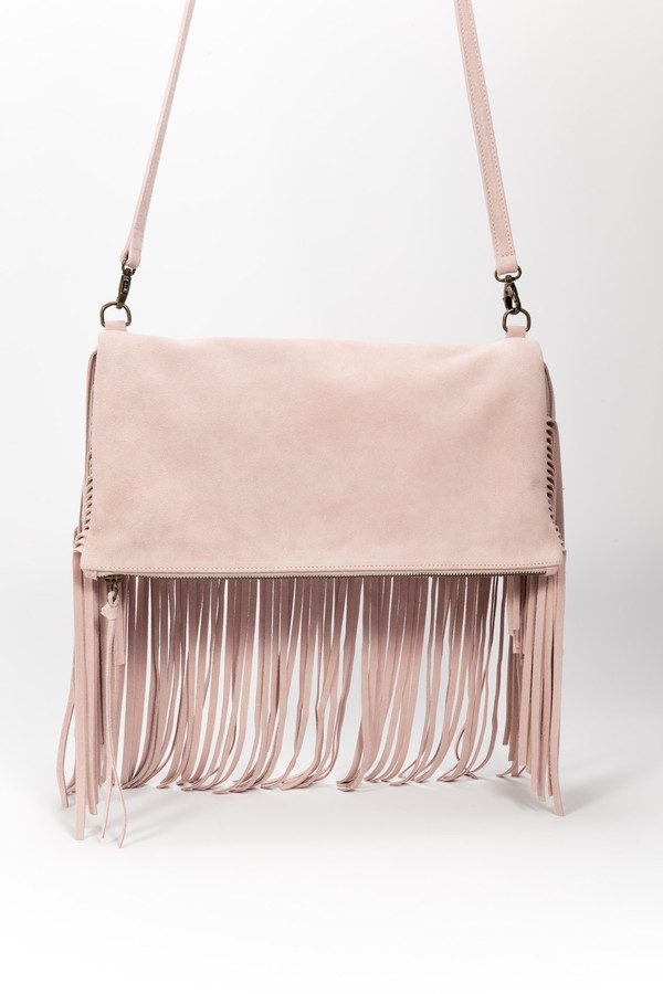 Samuji Fringe Shoulder Bag Light Pink Samuji Fringe Shoulder Bag Light Pink