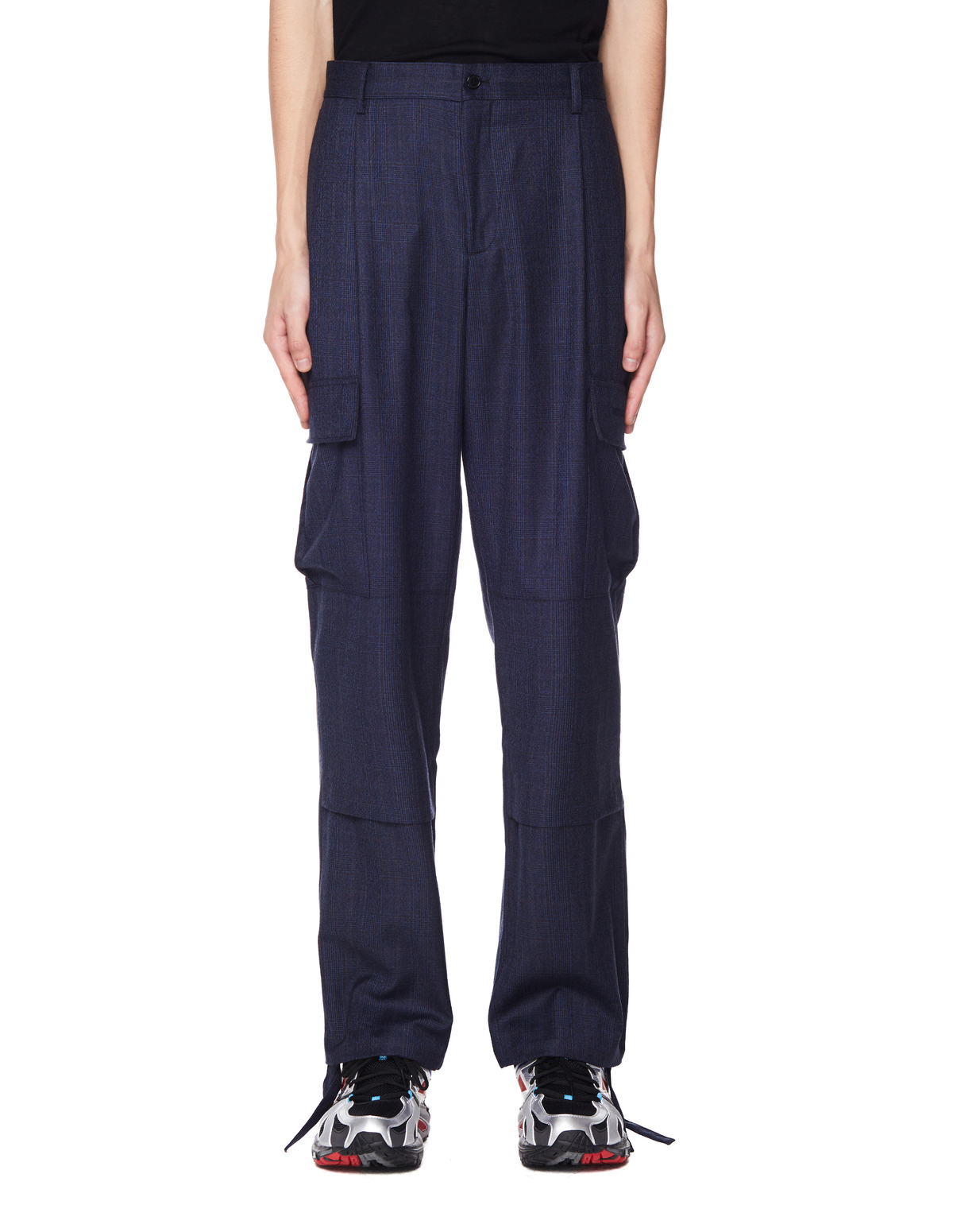 checked cargo trousers