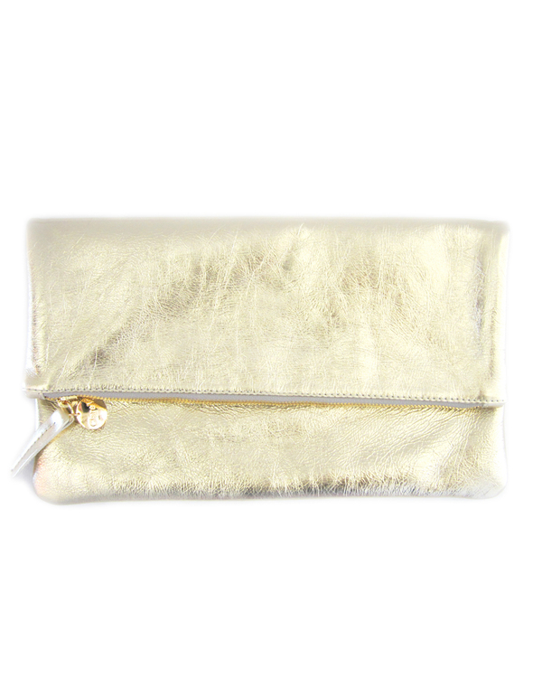 Clare V. Foldover Clutch - Metallic Gold Clare V. Foldover Clutch - Metallic Gold