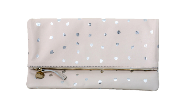 Clare Vivier Foldover Clutch - Buff Amalfi w/ Mini Silver Spots Clare Vivier Foldover Clutch - Buff Amalfi w/ Mini Silver Spots