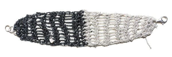 Arielle de Pinto Two Tone Lattice Bracelet - Silver + Midnight Arielle de Pinto Two Tone Lattice Bracelet - Silver + Midnight