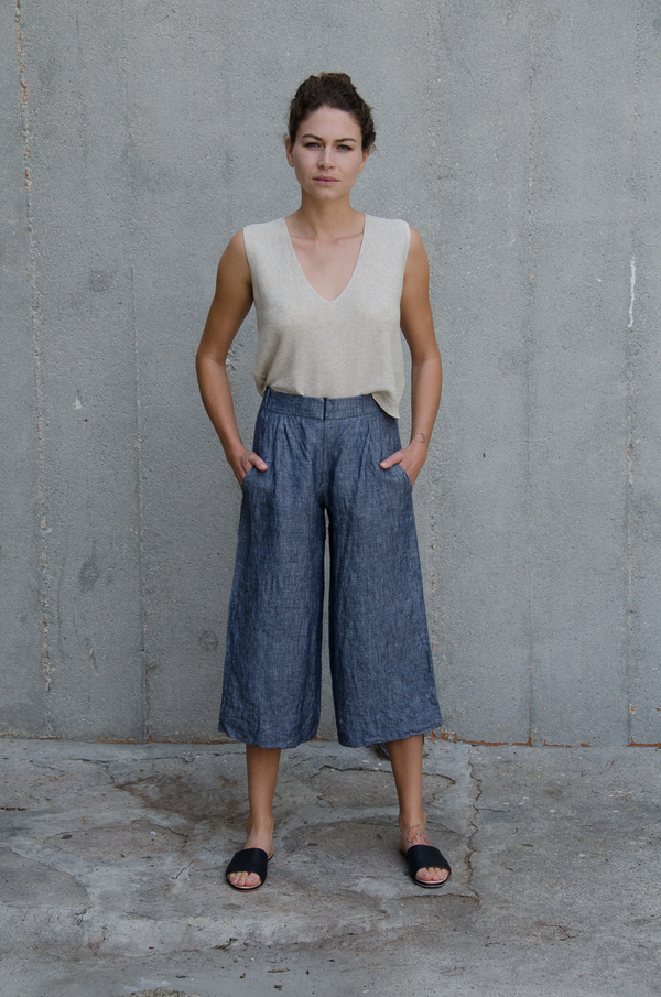 Ali Golden LINEN WIDE-LEG PANT Ali Golden LINEN WIDE-LEG PANT