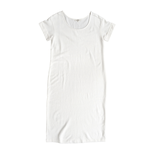 Ali Golden ROLL-SLEEVE T-SHIRT DRESS - CREAM Ali Golden ROLL-SLEEVE T-SHIRT DRESS - CREAM