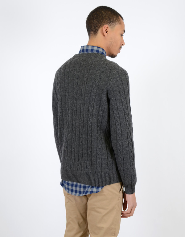 Ben Sherman Cable Crew Sweater Granite Marl Ben Sherman Cable Crew Sweater Granite Marl